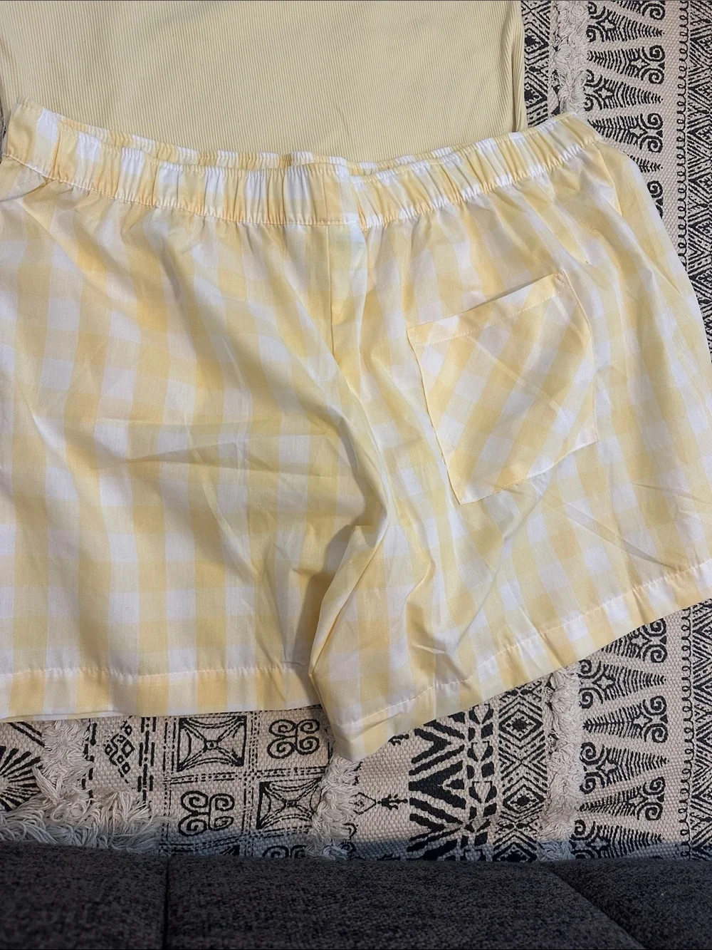 NWT Size 2XL Disney Pale Yellow Winnie the Pooh Tank & Yellow Gingham Shorts Set - Picture 6 of 6